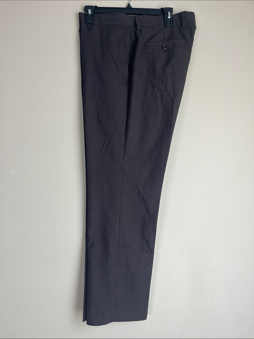 Madison Straight-Leg Men’s Dress Pants Dark Brown Micro-Check Pattern 36x30